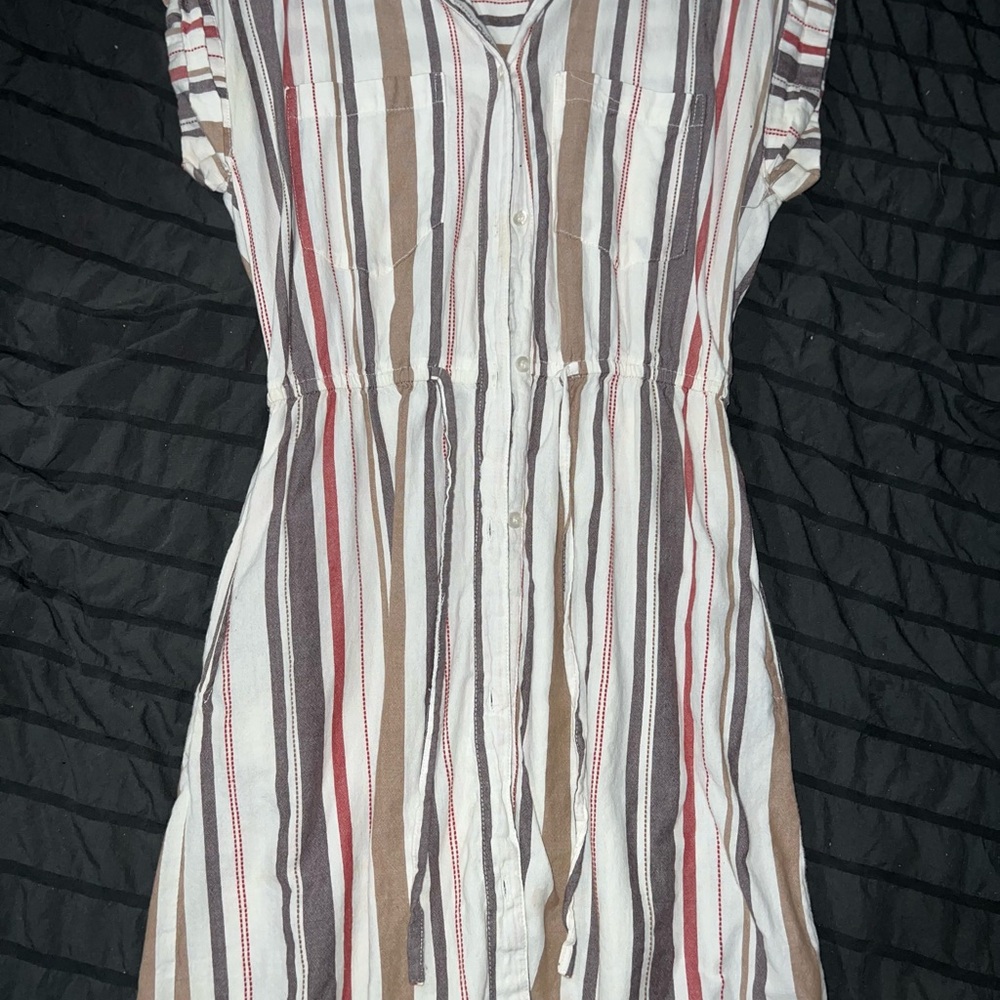 Striped Button-Down Dress